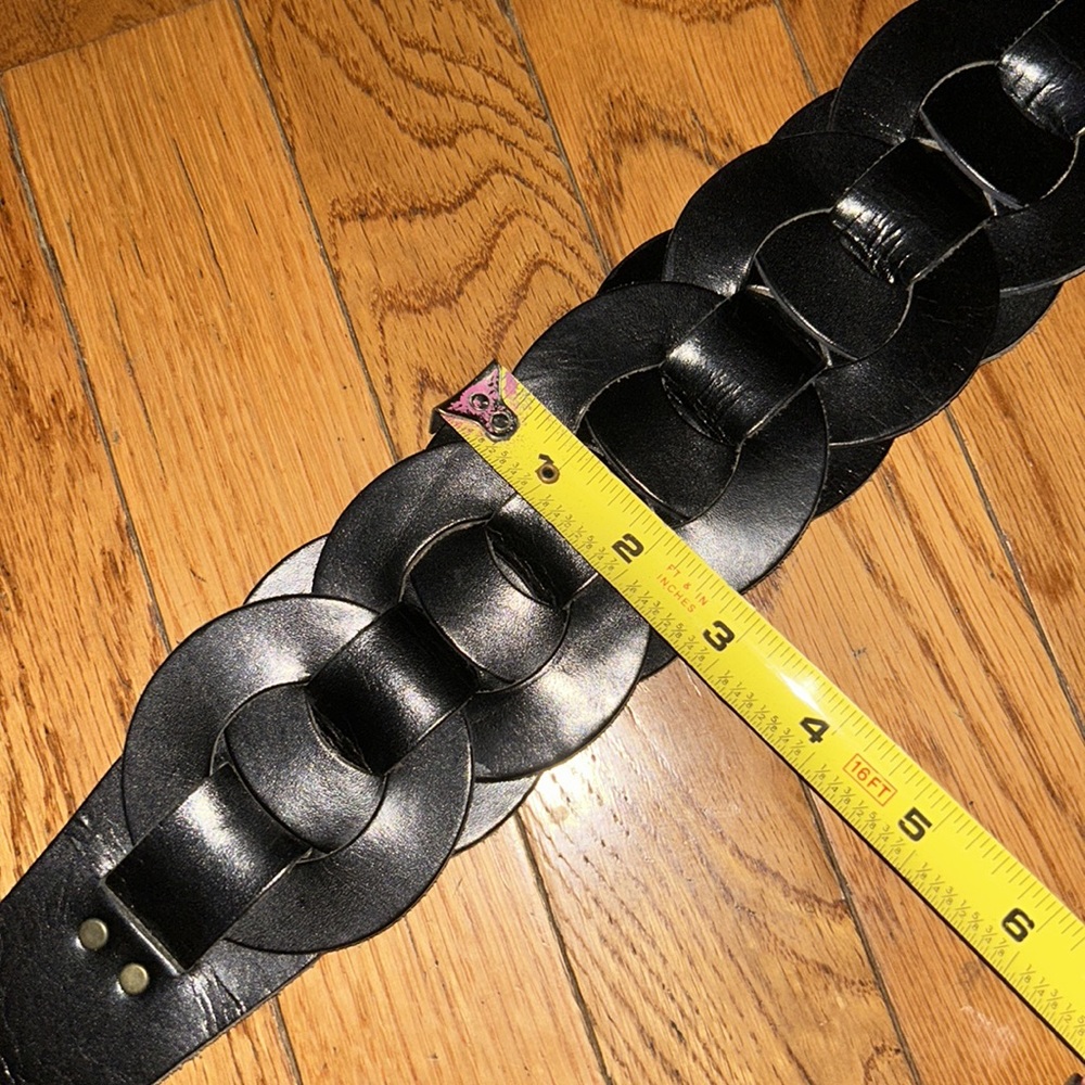 EXQUISITE Sz S Black braided leather waist cinching, bondage style belt BDSM